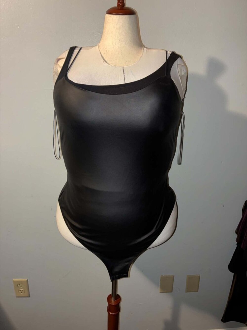 Fashion Nova Faux Leather Bodysuit — Black — 3XL — NWOT